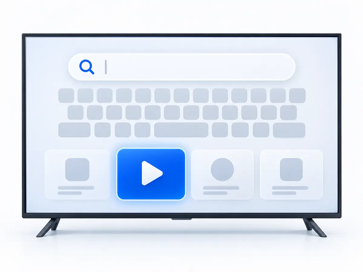 Busca de aplicativo aberta na loja de uma Smart TV